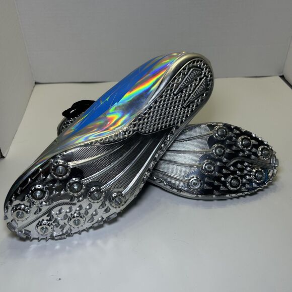 Thestron Track Spikes Shoes Men's Size 11 Silver Holographic Sprint Racing NWOB - Picture 13 of 13